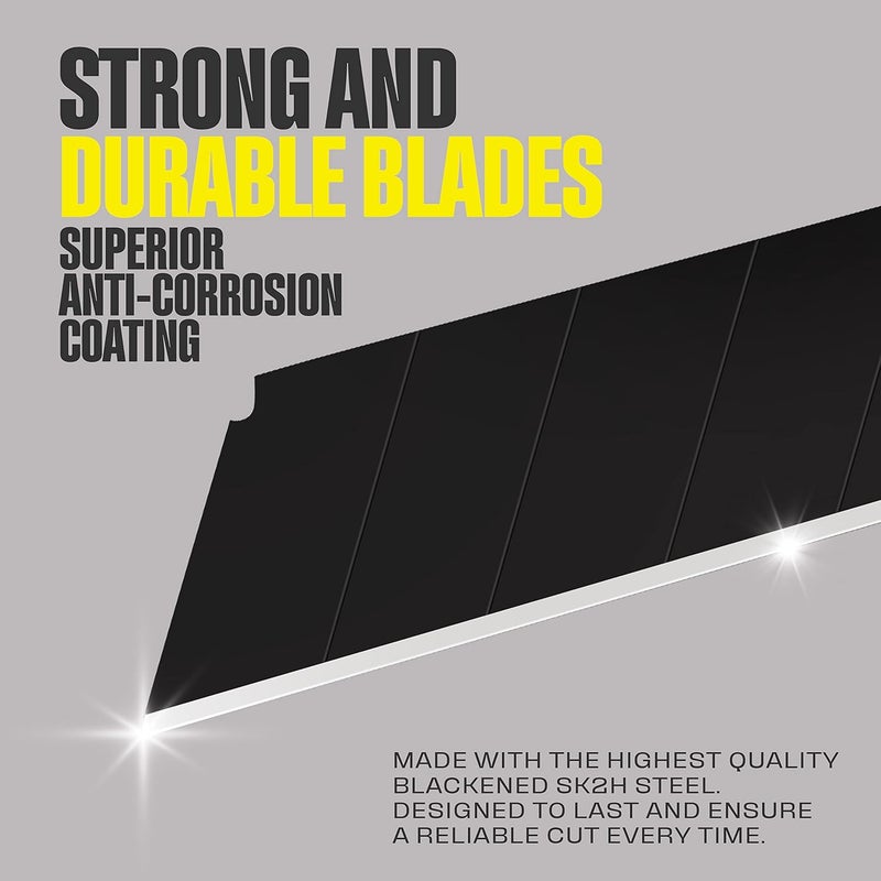 Berkling 18mm Utility Knife Blades, 50 PCS | SK2H Blackened Steel | 3x Sharper & 5x More Durable Than SK5 | Fits All 18mm Utility Knives & Box Cutters - Image 2